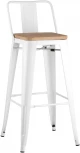 Стул барный Stool Group TOLIX WOOD со спинкой белый глянцевый УТ000000675