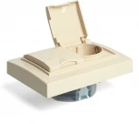 Розетка двойная с заземлением и защитной крышкой (слоновая кость) Stekker Эрна 49137