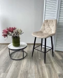 Полубарный стул YAM G062-03 светлый беж, велюр (H=65cm)