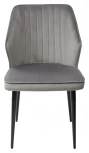 Стул SEATTLE-V СВЕТЛО-СЕРЫЙ #26, велюр / черный каркас