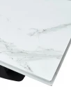 Стол Ниагара 140 БЕЛЫЙ МРАМОР, стекло / ЧЕРНЫЙ,