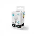 Лампочка светодиодная шар белая колба E14 12 Вт 920 lm 4100K дневное белое свечение Gauss Elementary 53122