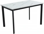 Стол Пуэрто, Черный матовый муар/Камень белый, Аврора