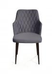 Стул с подлокотниками Hunt ромб, бархат серый 27 / чёрный конус Top Concept 75349