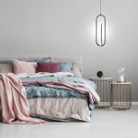 Подвесной светодиодный светильник с таймером Escada Orbital 10255/2LED 25Вт, с ПДУ, металл/силикон, черный (220V, на проводе)