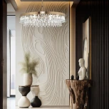 Подвесная люстра Wi-Fi на штанге хрустальная Eurosvet Sophie 60165/6 латунь (220V, управление смартфоном, голосовое управление, умный дом - Minimir Home, Алиса, Маруся, Салют)