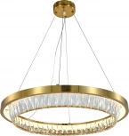 Подвесной светильник (12045/1P Brass) Indigo Riva V000102L (LED, 220V, хрусталь, на тросе, кольцо)