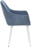 Стул с подлокотниками Слим, каркас Белый, велюр Синий 2500000185922 Leset