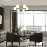 Потолочная люстра на штанге Escada Ethereal 2110/6P Gold E14*40W Champangne gold (220V, шарики)