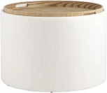 Пуф-столик с ящиком Хюгге L рогожка белый УТ000035343