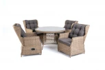 Обеденная группа из искусственного ротанга, цвет соломенный 4SIS Лацио LC4T1-5-SET