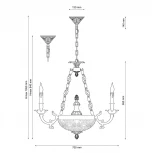 Подвесная люстра Lucia Tucci Firenze 1781.6.2 antique gold (220V, на цепи, подсвечник, свеча, листья, ветки)