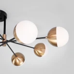 Умная потолочная люстра на штанге Eurosvet Nuvola 70129/8 латунь (220V, шарики)