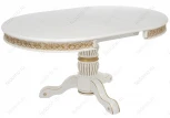 Обеденный стол из дерева Woodville Лорд молочный с золотой патиной 406089