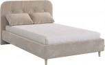 Кровать с основанием Лео 120х200 см Mebelson (ДСП,Дерево,Велюр/Латте,Капучино) арт.KM1.2-19.2765