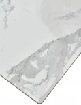 Стол CREMONA 140 HIGH GLOSS STATUARIO Белый мрамор глянцевый, керамика/ белый каркас М-City