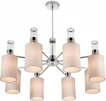 Потолочная люстра на штанге Lumion Arnika 6585/8 хром/бежевый, металл/текстиль, стекло E14 8*40W 220V