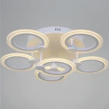 Потолочная люстра на штанге светодиодная с пультом регулировкой цветовой температуры, яркости и ночным режимом Reluce 09501-0.3-5+1 WH (220V)