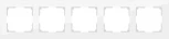 Рамка на 5 постов (белый матовый,стекло) W0051105 (a051287)