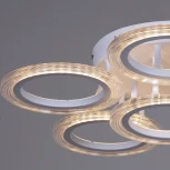 Потолочная люстра светодиодная на штанге с пультом Reluce 09812-3.3-06A WH (ночной режим, 220V, кольцо)