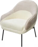Кресло M-City SION 3018-01 белый / 3018-10 бежевый, шенилл / черный каркас