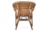 Комплект обеденный "Mandalino" 05/21 ( 4 кресла + стол обеденный ) /без подушек/ walnut (грецкий орех), плетение-банановые листья (ротанг)