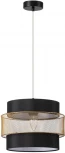 Подвесной светильник Lumion Animaisa 8003/1A черный/черный, золотой металл/металл, текстиль Е27 60W 220V (на проводе, круглые)