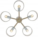 Потолочная люстра на штанге Escada Banjo 679/5P White 5х60Вт Е27, металл/хрусталь, белый/дерево