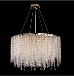 Подвесная люстра Newport 10900 10918/C gold new (220V, хрусталь, на тросе, круглые)