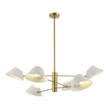 Потолочная люстра на штанге Evoluce Norbi SLE1253-353-06 Латунь/Белый E14 6*60W (220V)