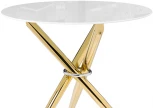 Стеклянный стол Woodville Rock 80х75 white / gold 15550