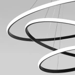 Подвесной светодиодный светильник ярусный Collars 90264/3 черный Eurosvet (регулировка яркости, 220V, пульт управления, на тросе)