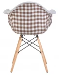 Стул обеденный DAW MONICA (ножки светлый бук, сиденье 009 коричневая клетка, бежевая ткань)