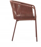 Стул уличный La Forma (ex Julia Grup) Yanet (Терракотовый,Розовый/ Сталь,Пена,Веревка)