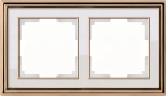 Рамка на 2 поста (золото/белый) W0021329 (a051212)