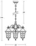 Уличный светильник подвесной VENECIA 2S 91870S/3 Bl Oasis Light (220V, на цепи, фонарь, IP44)