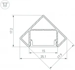 Профиль SL-KANT-H18-2000 BLACK (Arlight, Алюминий) 049430