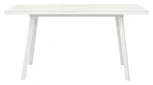 Стол ФИН 140 Латте, стекло/ Белый каркас