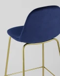 Стул барный Stool Group Валенсия велюр синий золотые ножки УТ000004433