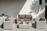 Лаунж-зона из искусственного ротанга, цвет бежевый 4SIS Капучино Сингл KSS2C2T-4-SET beige