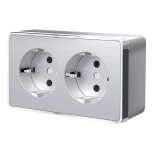 Розетка двойная с заземлением Gallant (серебряный) Werkel W5072106 (a052776)