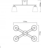 Потолочная люстра на штанге Escada Silva 1101/4PL 4х60Вт E27, металл/стекло, золото