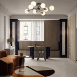 Потолочная люстра на штанге Arte Milano Neapolis-76808 276808/8 BK/GD (220V, шар)