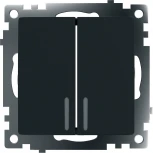 Выключатель двухклавишный с подсветкой (черный) Stekker Катрин 39607