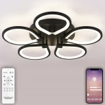 Потолочная светодиодная люстра с пультом и управлением смартфоном 120W Singl INNOVATION STYLE 83042 BLACK Natali Kovaltseva