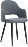 Стул Woodville на металлокаркасе Гутрид ромбы сзади без складок серый / черный 507226
