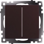 Переключатель двухклавишный (коричневый) Stekker Катрин 49170