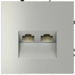 Розетка двойная Ethernet RJ-45 (сталь) Voltum S70 VLS060205