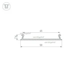 Профиль-верх TOP-LINIA53-С-2000 ANOD (Алюминий) 016990 Arlight