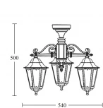 Потолочный светильник уличный Oasis Light PETERSBURG M 79870MA/3 Bl (220V, фонарь, IP44)